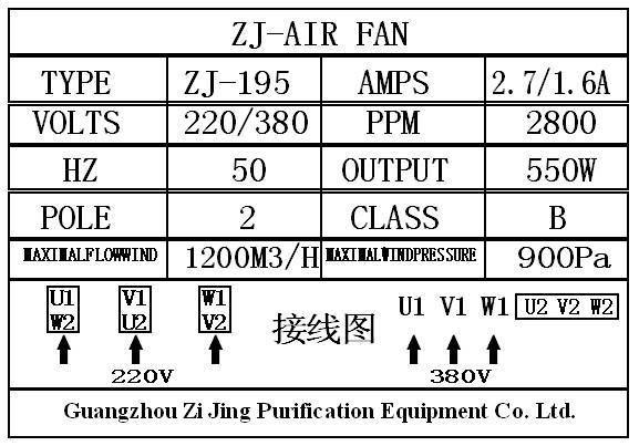 風(fēng)淋室風(fēng)機(jī)接線圖說(shuō)明書(shū)